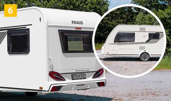 KNAUS Wohnwagen mit dem einzigartigen Heck‐ und Seitenfenster